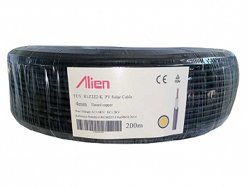 Kabel Solarny miedz Cablu solar 4mm2 cupru rola 200m negru black czarny