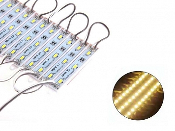 Neon 3 led SMD 5730 alb cald 12V DC white