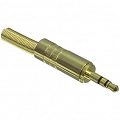 Wtyk Jack 3.5mm gold - Mufa jack 3.5mm stereo gold